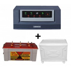 LUMINOUS 700VA (12V) + EXIDE TUBEMASTER TM500L (150AH) TUBULAR BATTERY + TROLLEY